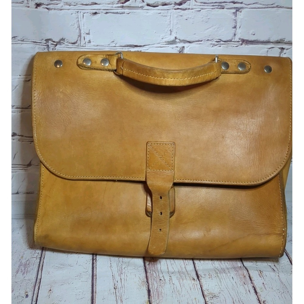 Leather Satchel Messenger Bag No Shoulder Strap